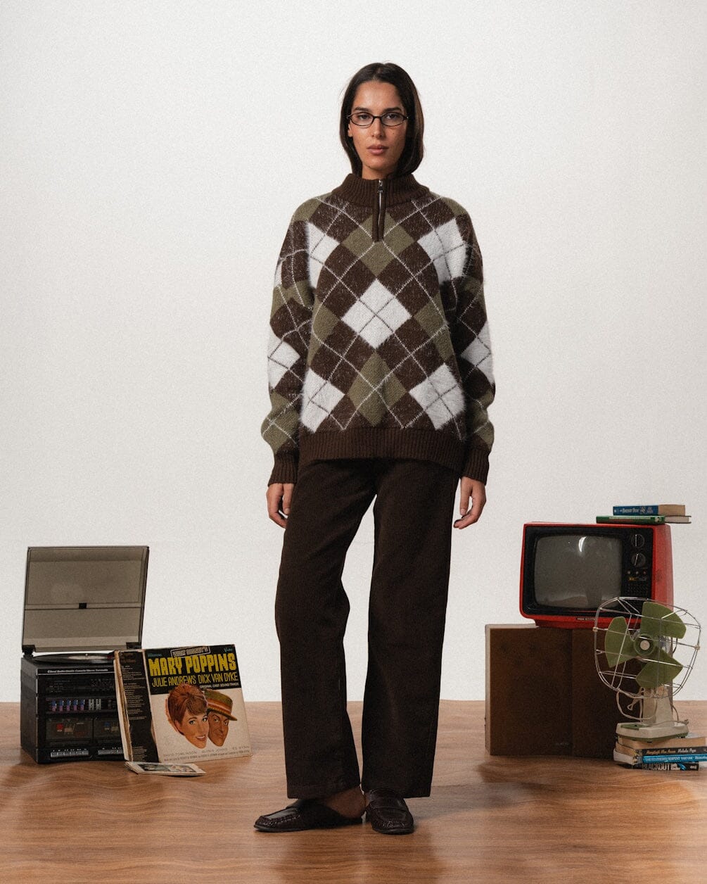 Green & Brown Boxy Knit Sweater Knit Sweater IN YOUR SHOE