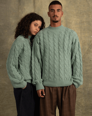 Green Cable Knit Sweater Cable Knit Sweater IN YOUR SHOE