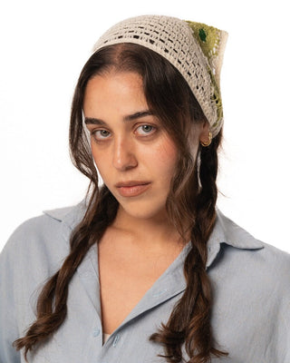 Green Daisy Crochet Bandana Bandana IN YOUR SHOE