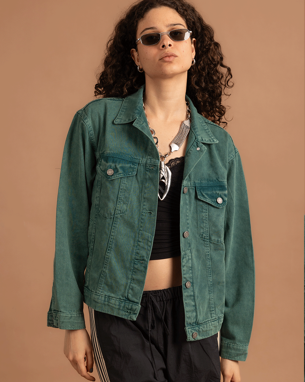 Green Denim Jacket Denim Jacket IN YOUR SHOE S