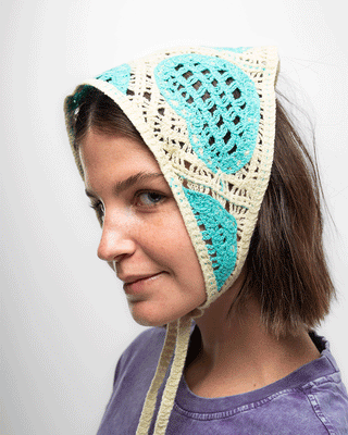 Green Love Bug Crochet Bandana Bandana IN YOUR SHOE