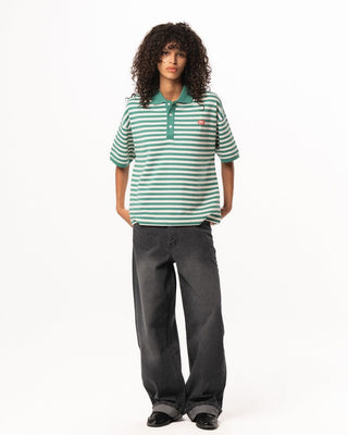 Green Narrow Striped Boxy Polo Polo T-Shirts IN YOUR SHOE XL