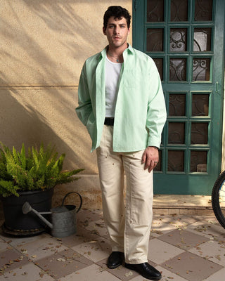Green Oversized Oxford Shirt Oxford Shirt IN YOUR SHOE S