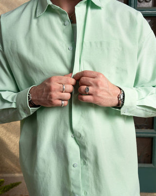 Green Oversized Oxford Shirt Oxford Shirt IN YOUR SHOE M