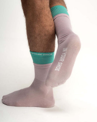 Green Pink Double Layered Neck Socks Neck Socks IN YOUR SHOE