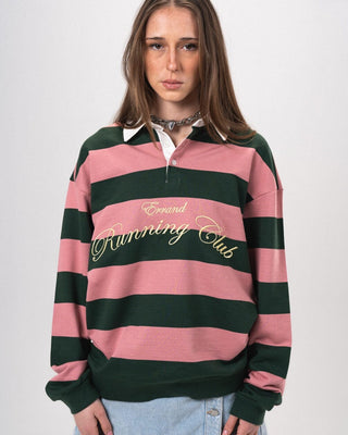 Green & Pink Striped Statement Oversized Rugby Polo Polo T-Shirts IN YOUR SHOE M