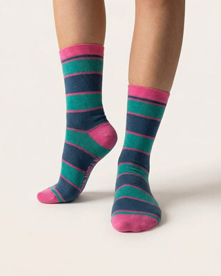 Green & Pink Stripes Neck Socks Neck Socks IN YOUR SHOE
