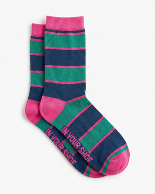 Green & Pink Stripes Neck Socks Neck Socks IN YOUR SHOE