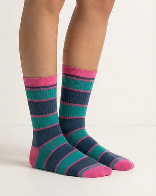 Green & Pink Stripes Neck Socks Neck Socks IN YOUR SHOE