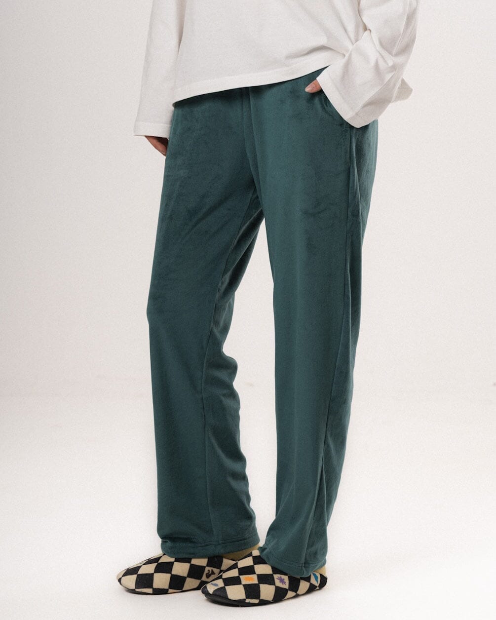 Green Plain Fluffy Pjoys Fluffy Pjoys IN YOUR SHOE XS