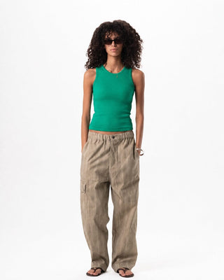 Green Ribbed Tank Top Tank Tops IN YOUR SHOE XL