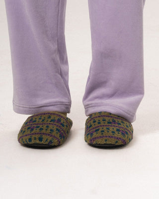 Green Striped Pantoufle Footwear IN YOUR SHOE