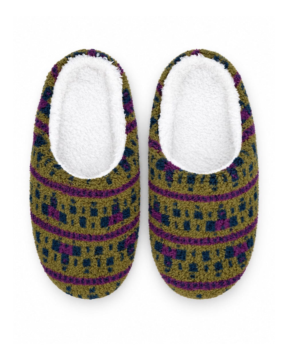 Green Striped Pantoufle Footwear IN YOUR SHOE