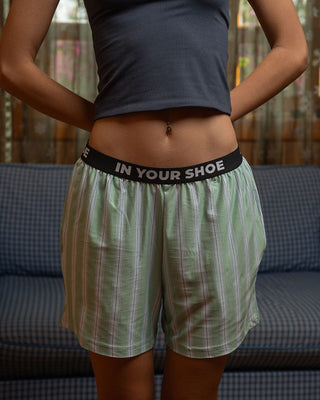 Green Striped Pshorts Pshorts IN YOUR SHOE