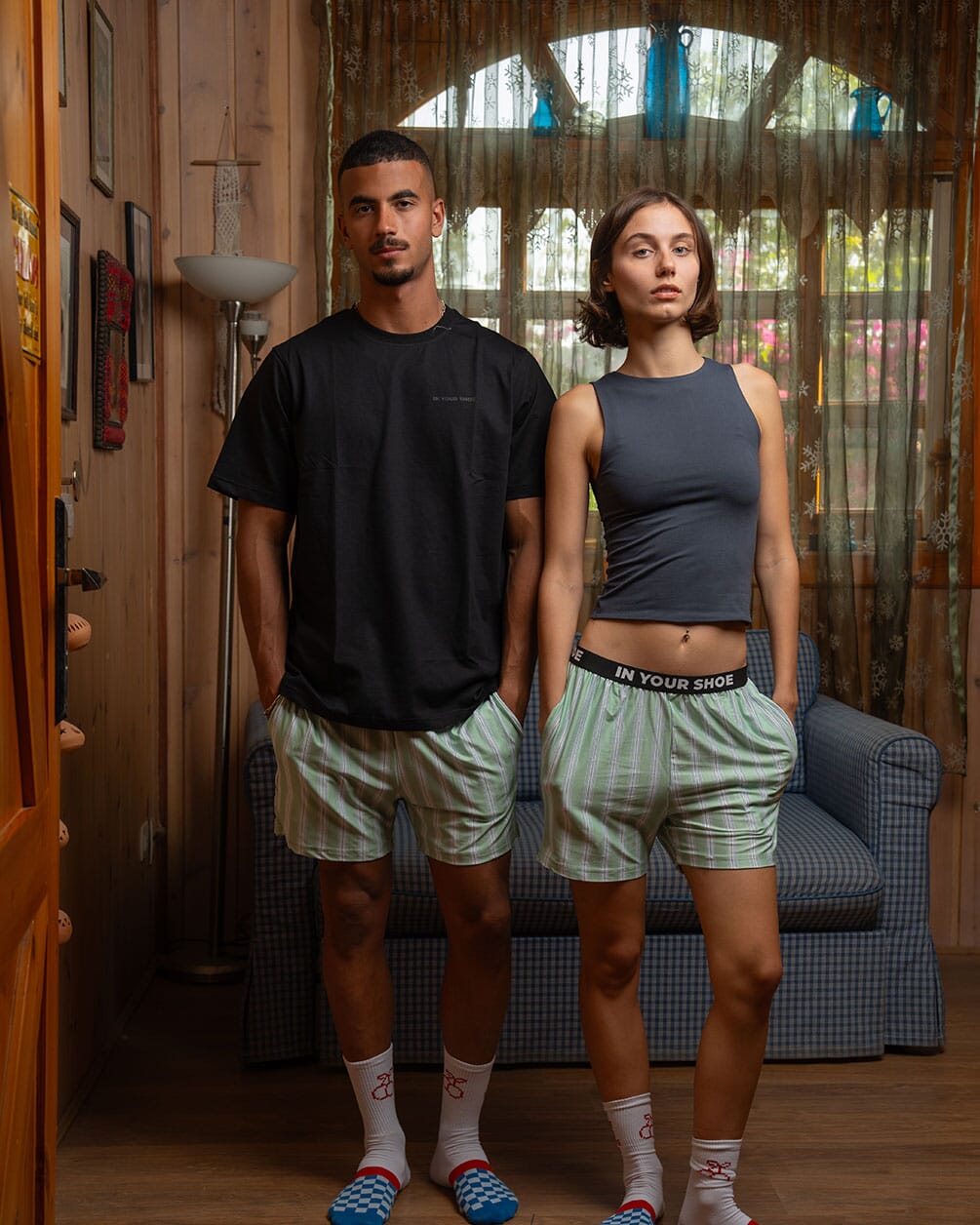 Green Striped Pshorts Pshorts IN YOUR SHOE