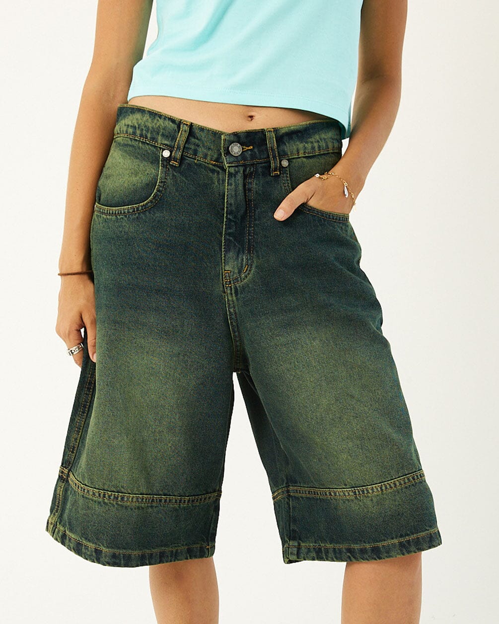 Green Tinted Jorts Jorts IN YOUR SHOE L