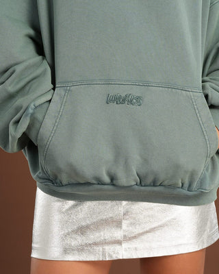 Green Washed Balloon Fit Hoodie Balloon Fit Hoodies IN YOUR SHOE