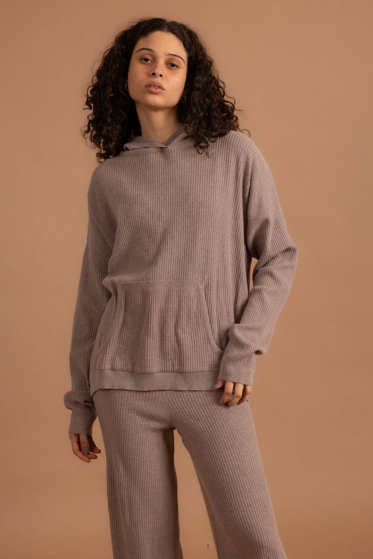 Greige Ribbed Knit Set Bundle IN YOUR SHOE L-XL S-M