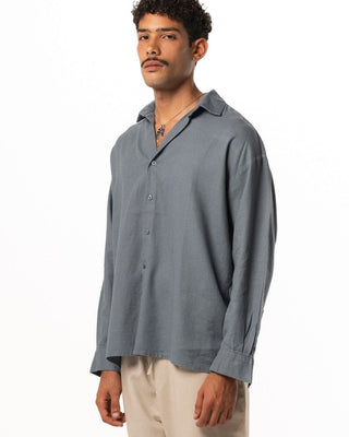 Grey Boyfriend Linen Shirt Boyfriend Shirt IN YOUR SHOE