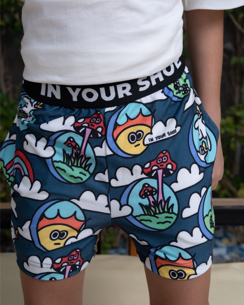 Grey Clouds Kids Pshorts Pshorts (Kids) IN YOUR SHOE