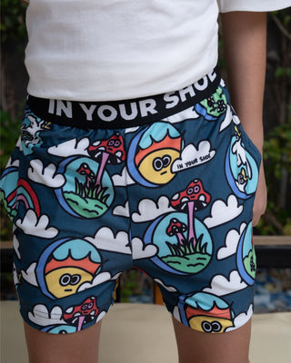 Grey Clouds Kids Pshorts Pshorts (Kids) IN YOUR SHOE
