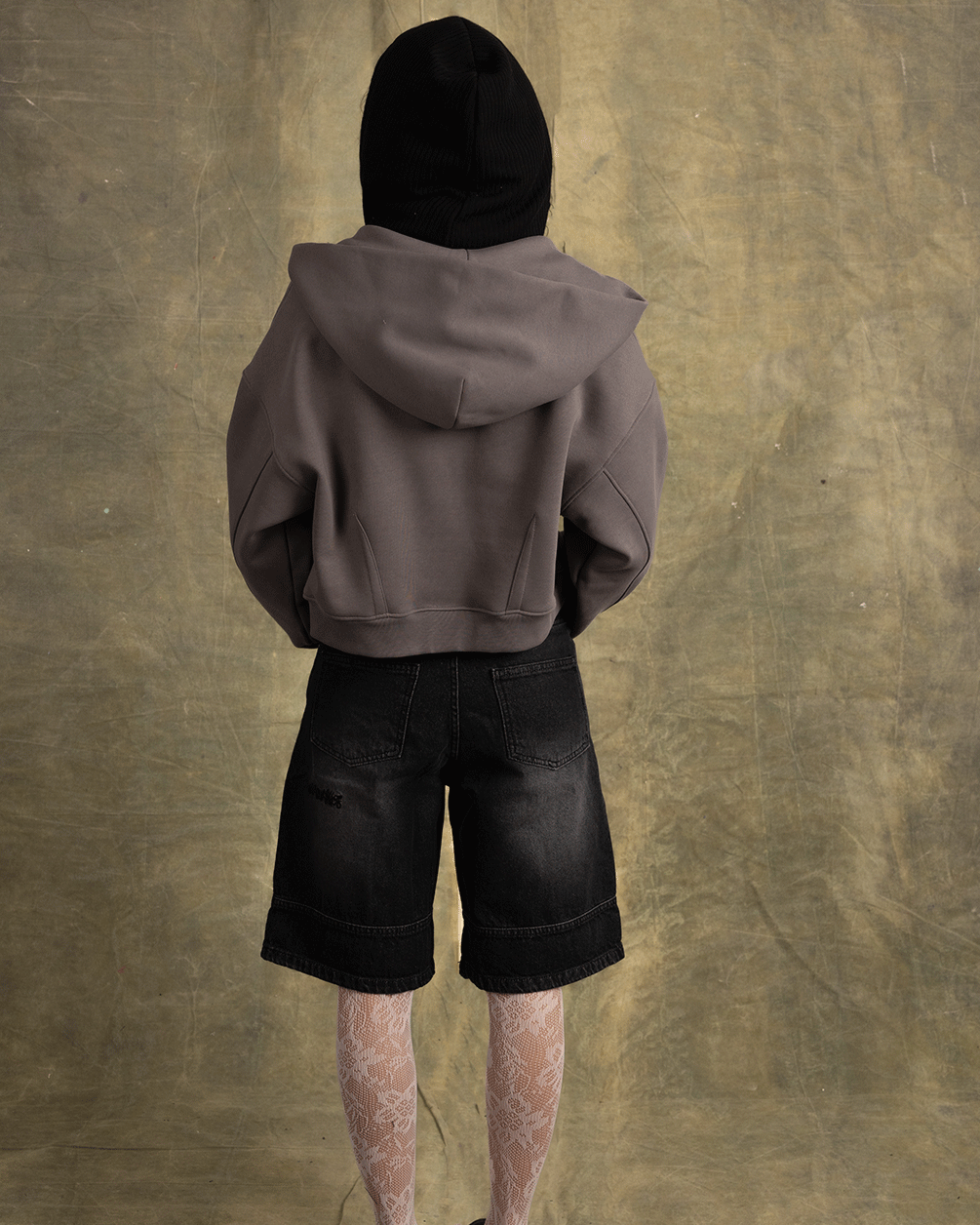 Grey Cropped Oversized Zip-Up Hoodie Zip Up Hoodies IN YOUR SHOE