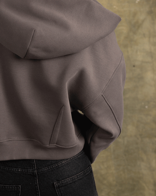 Grey Cropped Oversized Zip-Up Hoodie Zip Up Hoodies IN YOUR SHOE