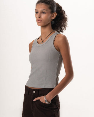 Grey Ribbed Tank Top Tops IN YOUR SHOE XL