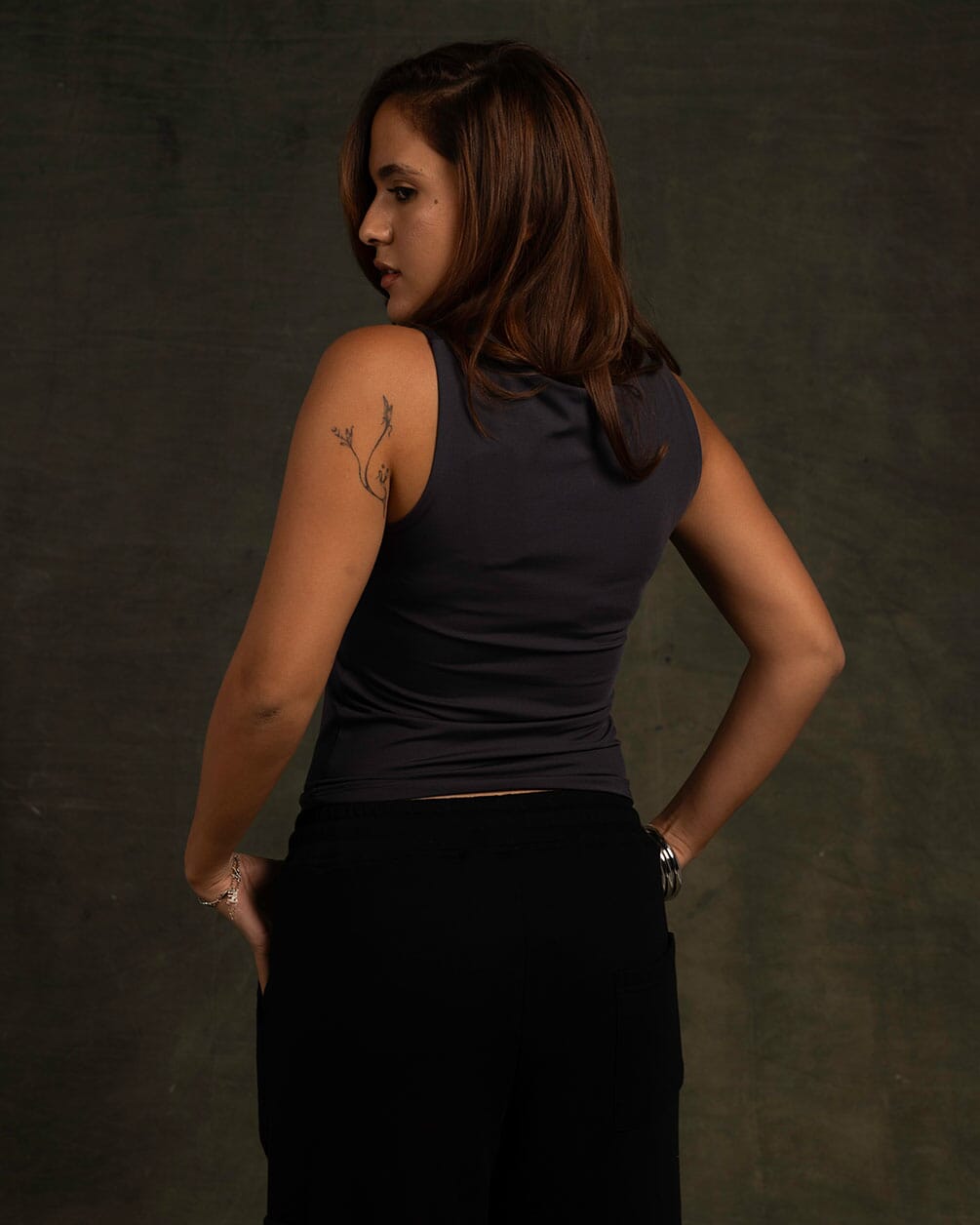Grey Sleeveless Top Sleeveless Tops IN YOUR SHOE M