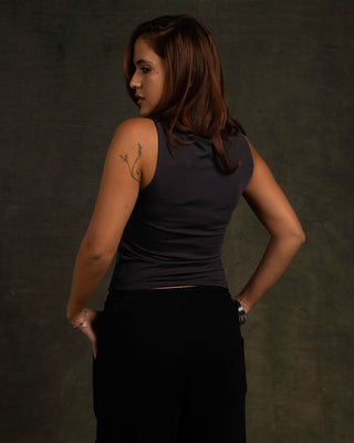 Grey Sleeveless Top Sleeveless Tops IN YOUR SHOE M