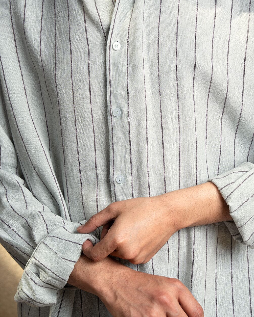 Grey Striped Shirt Linen Shirt IN YOUR SHOE