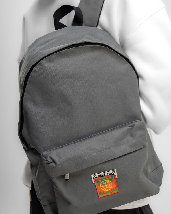 Grey Zip Backpack