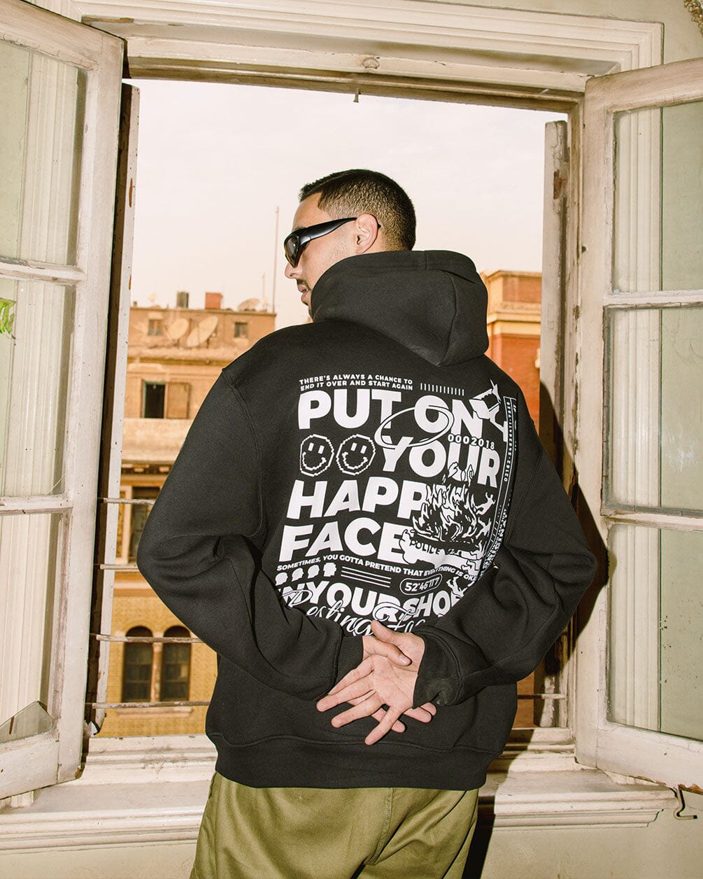Happy Face Hoodie Statement Hoodies IN YOUR SHOE L
