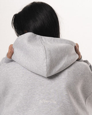 Heather Grey Basic Boxy Zip-Up Hoodie Zip Up Hoodies IN YOUR SHOE
