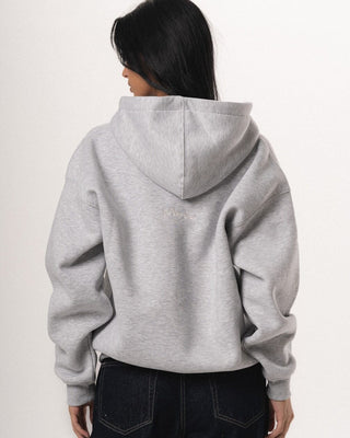 Heather Grey Basic Boxy Zip-Up Hoodie Zip Up Hoodies IN YOUR SHOE L