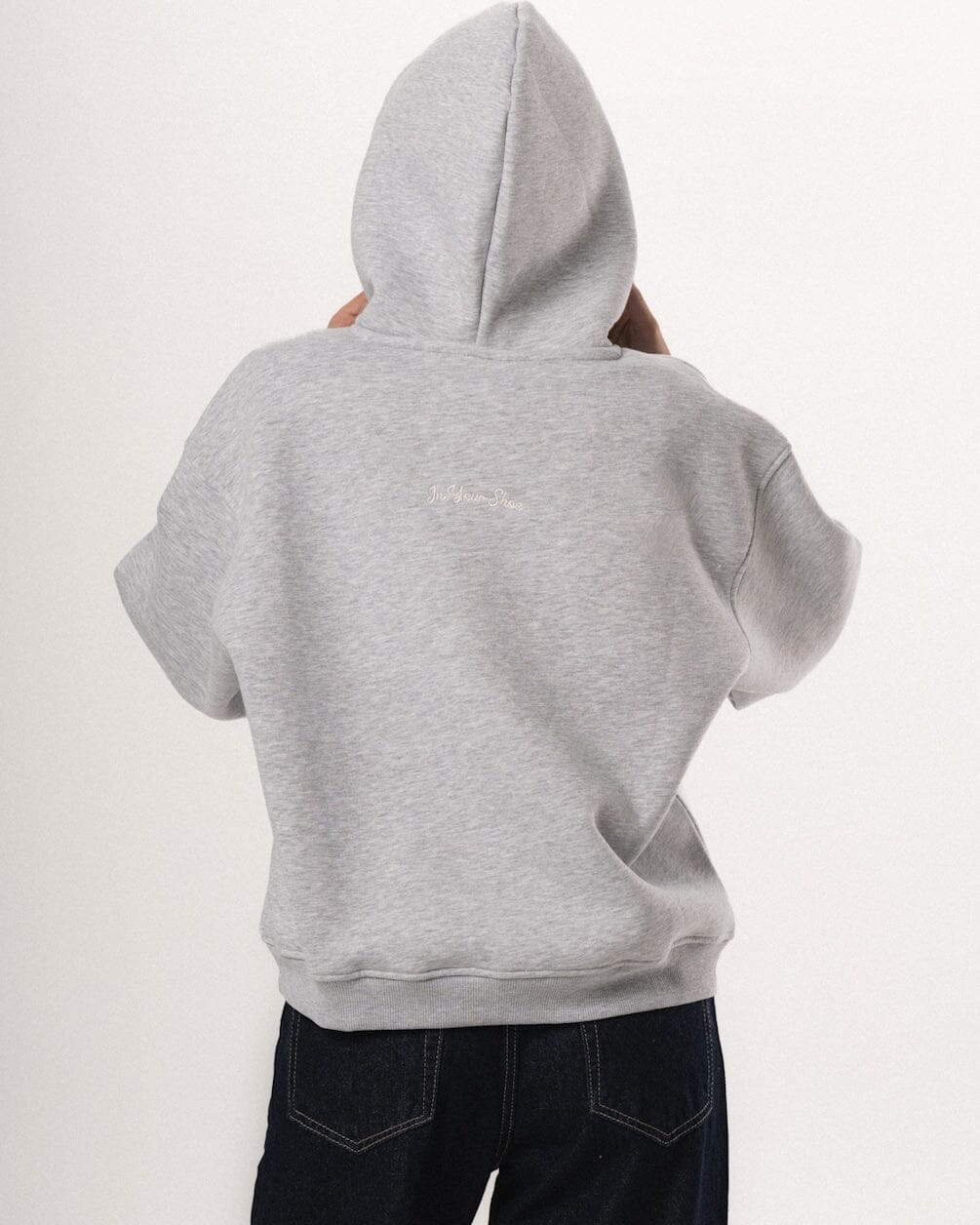 Heather Grey Basic Heavy Boxy Hoodie Plain Hoodies IN YOUR SHOE L