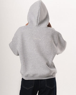 Heather Grey Basic Heavy Boxy Hoodie Plain Hoodies IN YOUR SHOE L