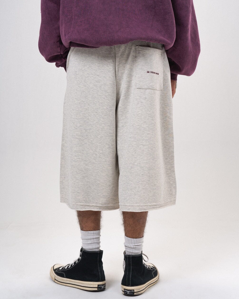 Heather Grey Oversized Sweat Jorts Jorts IN YOUR SHOE