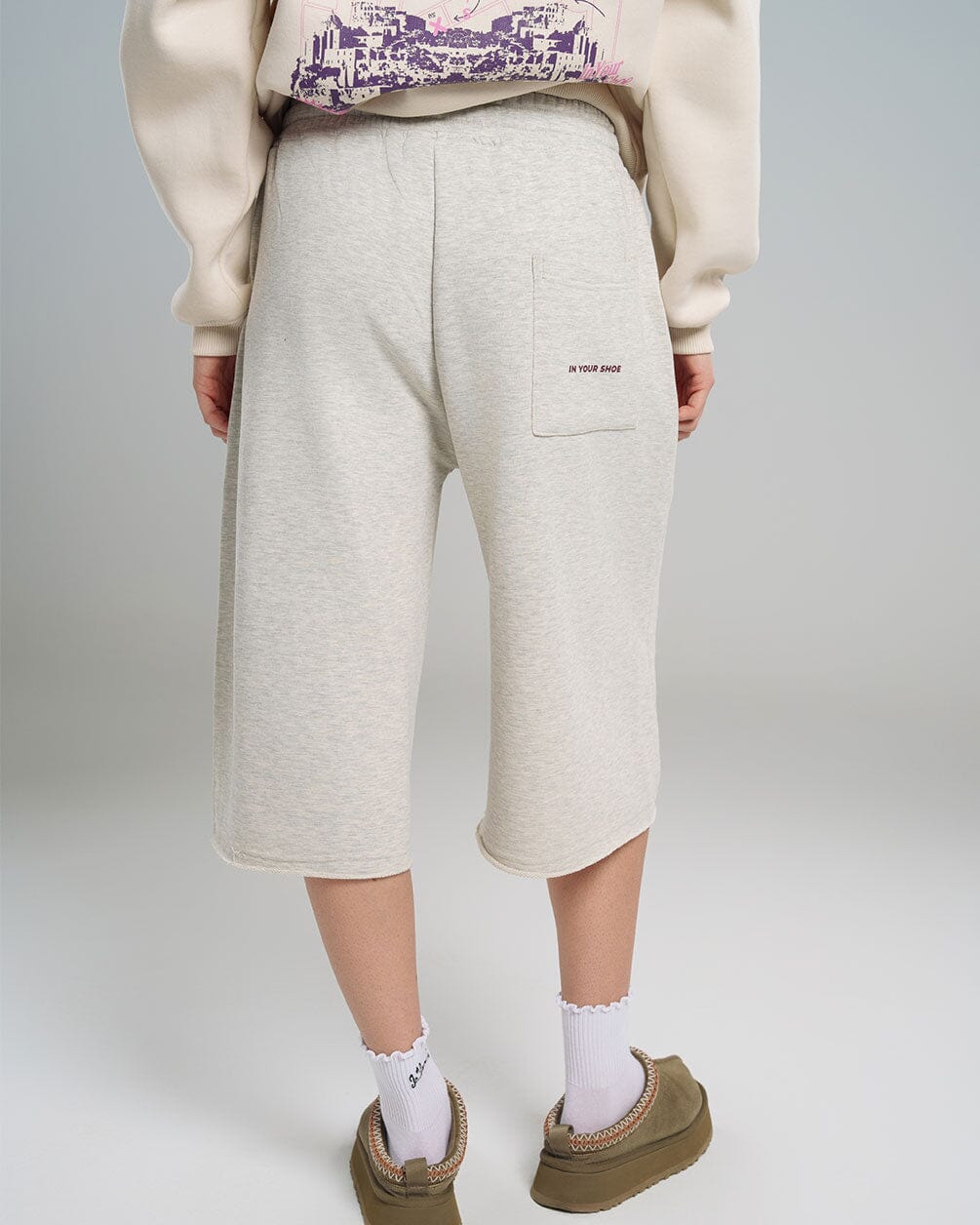 Heather Grey Oversized Sweat Jorts Jorts IN YOUR SHOE