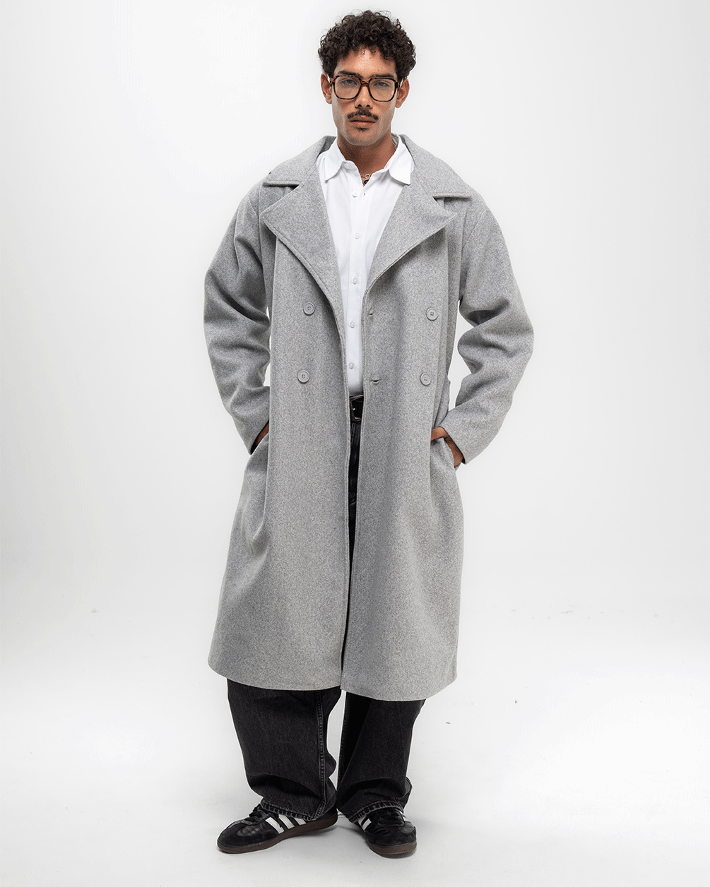 Heather Grey Oversized Wool Coat Coats IN YOUR SHOE
