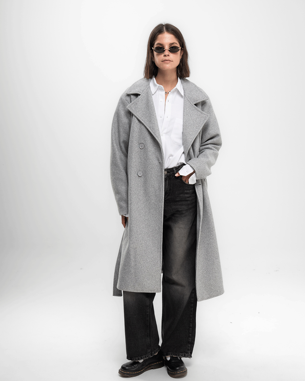 Heather Grey Oversized Wool Coat Coats IN YOUR SHOE