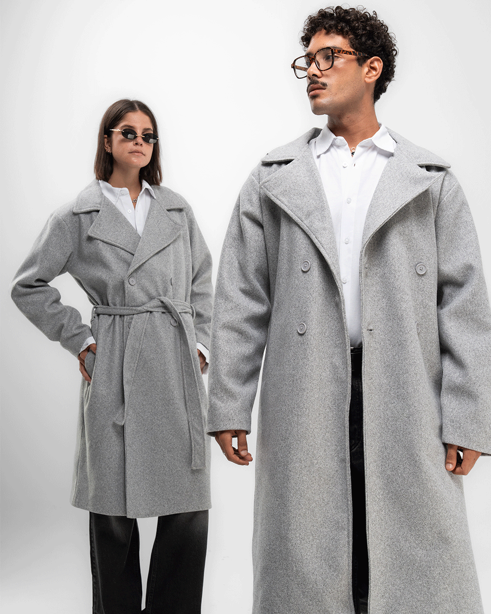 Heather Grey Oversized Wool Coat Coats IN YOUR SHOE S-M