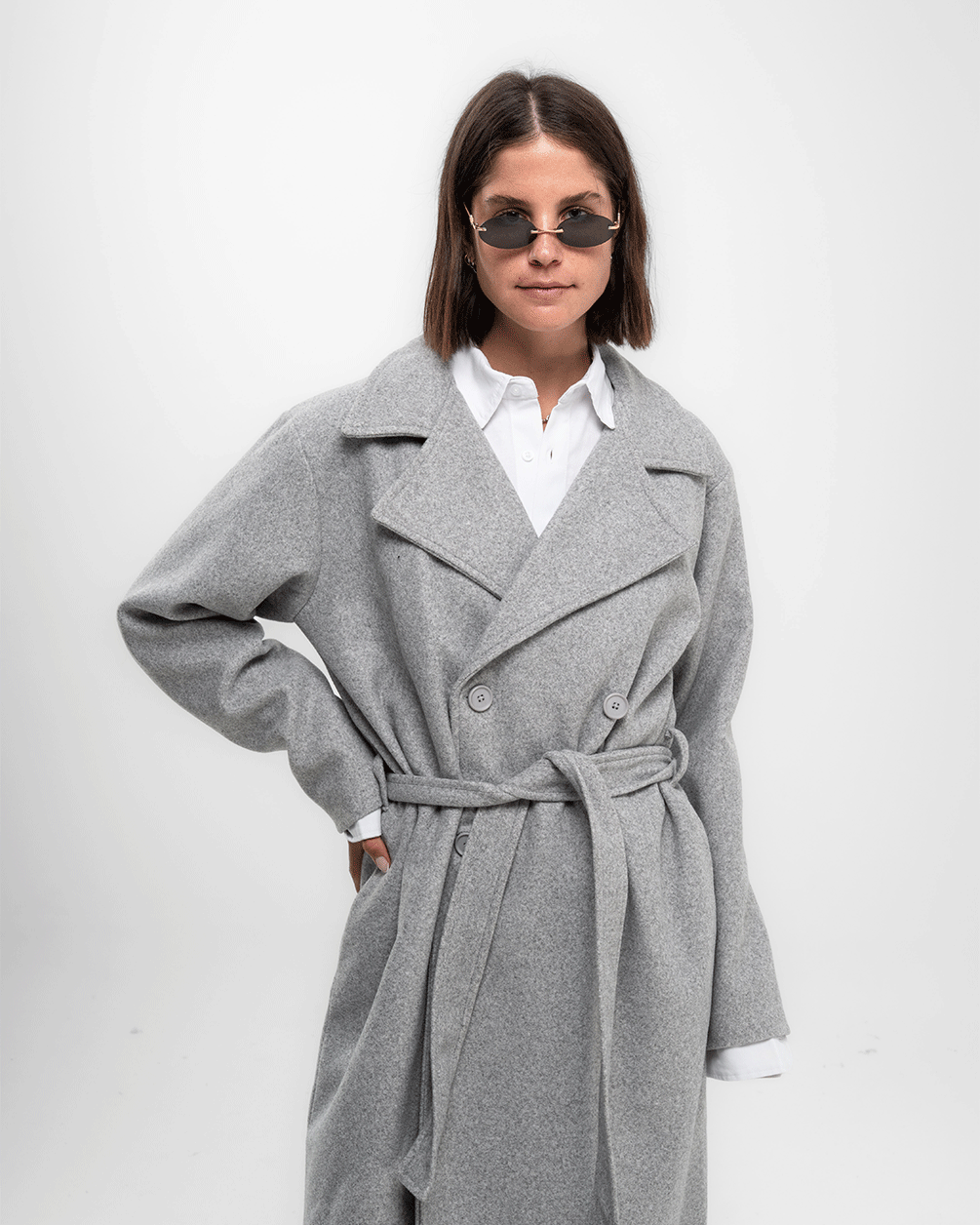 Heather Grey Oversized Wool Coat Coats IN YOUR SHOE
