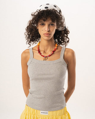 Heather Grey Ribbed Tank Top Tank Tops IN YOUR SHOE L