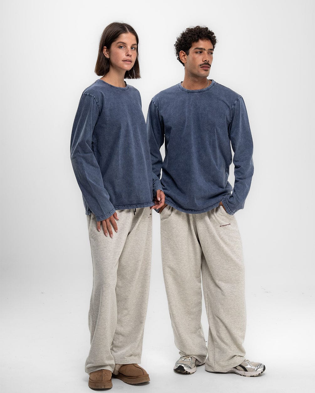 Heather Grey Wide Leg Swants Swants IN YOUR SHOE S