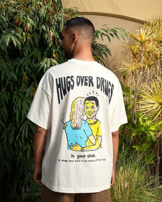 Hugs Over Drugs Printed Oversized Tee Printed Oversized Tees IN YOUR SHOE