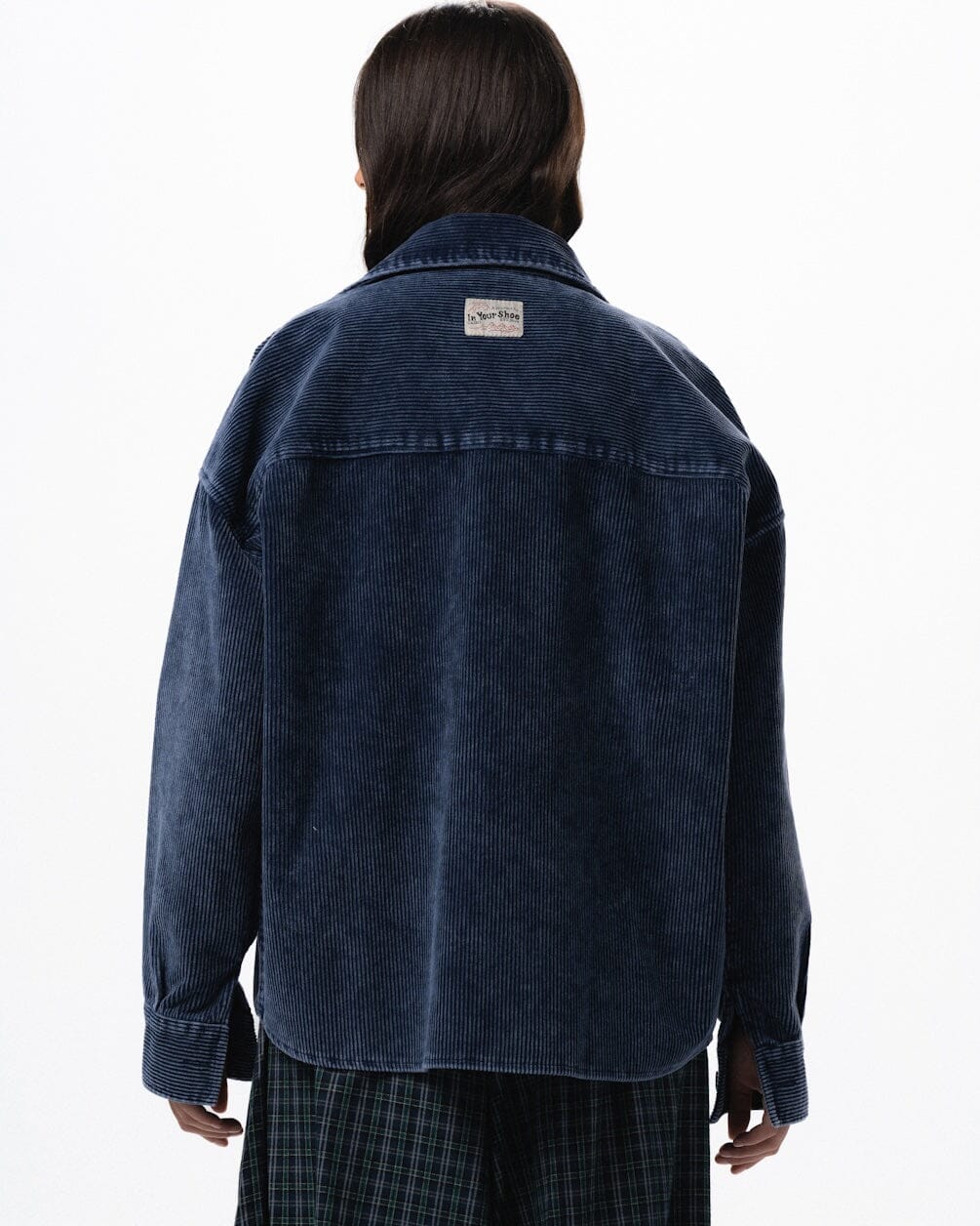 Indigo Oversized Washed Corduroy Shirt Corduroy Shirts IN YOUR SHOE L