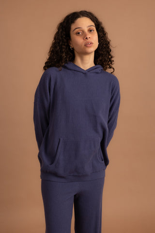 Indigo Ribbed Knit Pullover Pullovers IN YOUR SHOE S-M