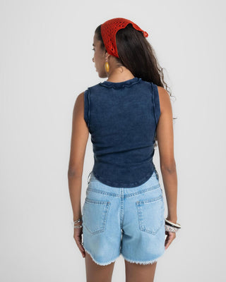 Indigo Washed Tank Top Tank Tops IN YOUR SHOE
