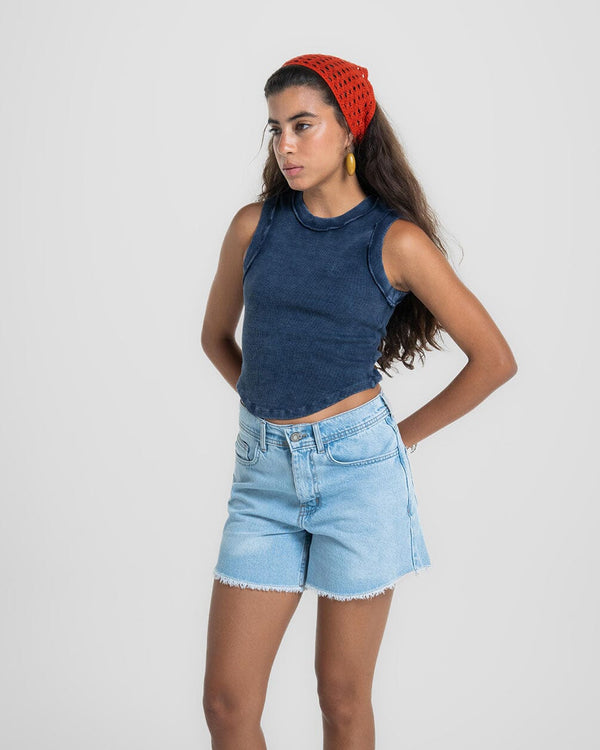 Indigo Washed Tank Top
